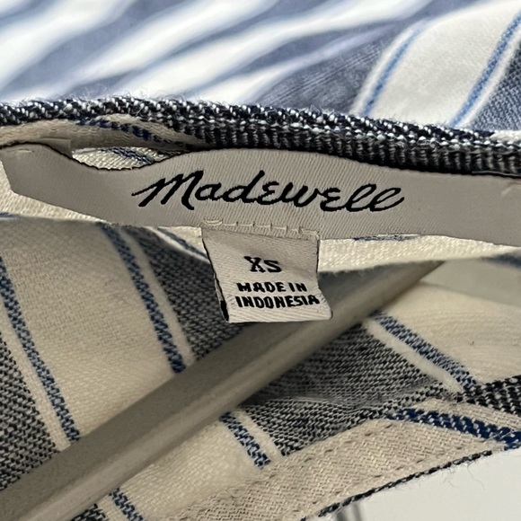 Madewell Linen Button Back Striped Summer Dress Size extra small - Picture 6 of 9